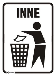 Naklejka na kosz do segregacji INNE czarna/biała