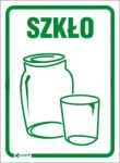 Naklejka na kosz do segregacji SZKŁO zielona/biała