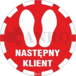  Oznaczenie podłogowe NASTĘPNY KLIENT folia samoprzylepna CZERWONA/ŻÓŁTA