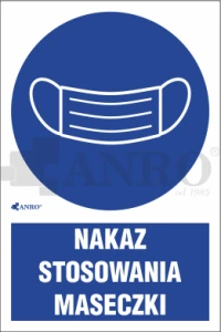Oznaczenie NAKAZ STOSOWANIA MASECZKI  PVC/Folia samoprzylepna 