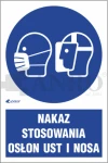 Oznaczenie NAKAZ STOSOWANIA OSŁON UST I NOSA PVC/Folia samoprzylepna 