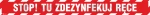 Oznaczenie podłogowe STOP TU ZDEZYNFEKUJ RĘCE folia samoprzylepna CZERWONA