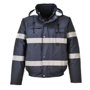 Kurtka zimowa S434  granatowa z odblaskami IONA LITE ocieplana BOMBER