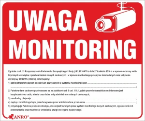 UWAGA OBIEKT MONITOROWANY  (RODO)