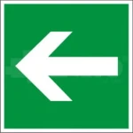 Znak KIERUNEK DROGI EWAKUACYJNEJ PROSTY PS fotoluminescencyjna 15x15