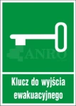 Znak KLUCZ DO WYJŚCIA EWAKUACYJNEGO PS fotoluminescencyjna 150x205 mm