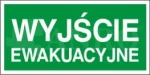 Znak WYJŚCIE EWAKUACYJNE PS fotoluminescencyjna 20x40