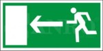 Znak  KIERUNEK DO WYJŚCIA DROGI EWAKUACYJNEJ W LEWO PS fotoluminescencyjna 15x30