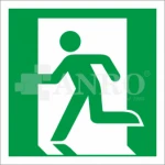Znak DRZWI EWAKUACYJNE (W LEWO) 15x15 PS  fotoluminescencyjna