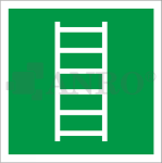 Znak DRABINA EWAKUACYJNA PS z nadrukiem fotoluminescencyjnym 15x15