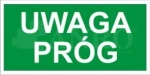 Znak UWAGA PRÓG PS fotoluminescencyjna 150x300 mm
