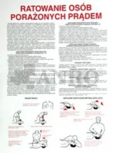 INSTRUKCJA RATOWANIA OSÓB PORAŻONYCH PRĄDEM PVC IB005 330x450