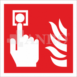 Znak ALARM POŻAROWY PS fotoluminescencyjna 10x10