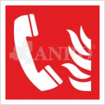 Znak TELEFON ALARMOWANIA POŻAROWEGO PS fotoluminescencyjna 15x15