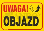 Znak UWAGA OBJAZD PVC B11 25x35