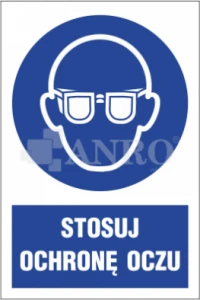 Znak STOSUJ OCHRONĘ OCZU FS/ PVC 20x30