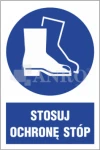 Znak STOSUJ OCHRONĘ STÓP FS/ PVC 20x30