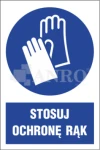 Znak STOSUJ OCHRONĘ RĄK FS/ PVC 20x30