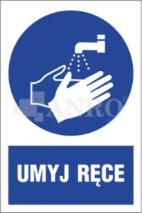 Znak UMYJ RĘCE FS/ PVC 20x30