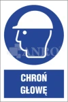 Znak CHROŃ GŁOWĘ FS/ PVC 20x30