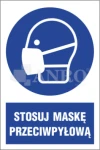 Znak STOSUJ MASKĘ PRZECIWPYŁOWĄ FS/ PVC 20x30