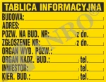 Znak TABLICA BUDOWLANA INFORMACYJNA PVC 70x50/ 70x90