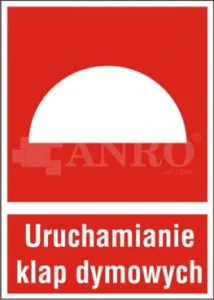 Znak  URUCHAMIANIE KLAP DYMOWYCH FS/ PS 150x205