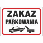 Znak ZAKAZ PARKOWANIA PVC płyta twarda 25x35