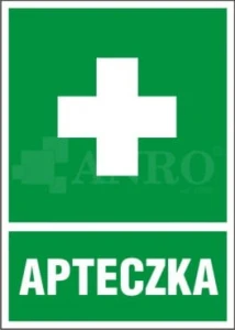 Znak APTECZKA FS samoprzylepna 100x140