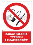 ZNAK ZAKAZ PALENIA TYTONIU I E-PAPIEROSÓW 