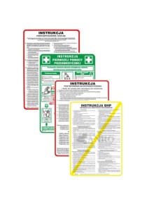 ZESTAW INSTRUKCJI (BHP, POMOCY PRZEDMEDYCZNEJ, POŻAROWE)