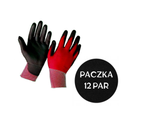 PACZKA (12 PAR) RĘKAWIC POLIAMIDOWYCH CZERWONO-CZARNYCH