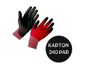 KARTON (240 PAR) RĘKAWIC POLIAMIDOWYCH CZERWONO-CZARNYCH