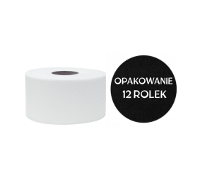 PAPIER TOALETOY JUMBO BIAŁY CELULOZA FI 19 (OPAKOWANIE 12 ROLEK)