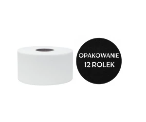 PAPIER TOALETOY JUMBO BIAŁY CELULOZA FI 19 (OPAKOWANIE 12 ROLEK)
