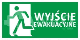  Znak WYJŚCIE EWAKUACYJNE (ŁĄCZONE) LEWE PS fotoluminescencyjna 20x40